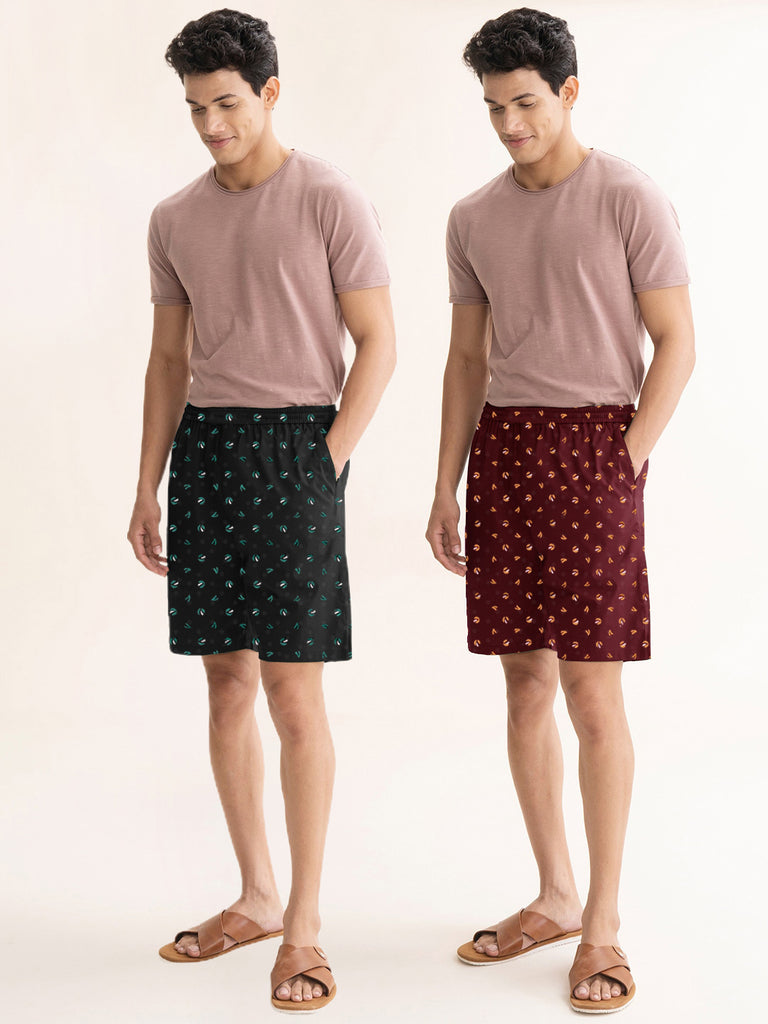 New Elegent Fashioninsta Printed Shorts For Men Combo By LazyChunks ( Pack of 2 )