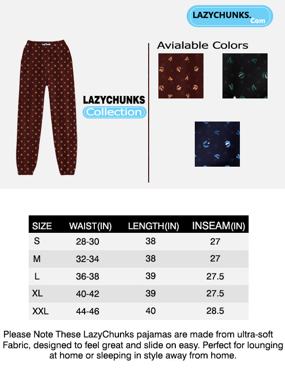 Lazychunks Men's Navy Blue Printed Super Combed Cotton Blend Casual Style Lower With Dual Side Pockets No Marks Waistband.