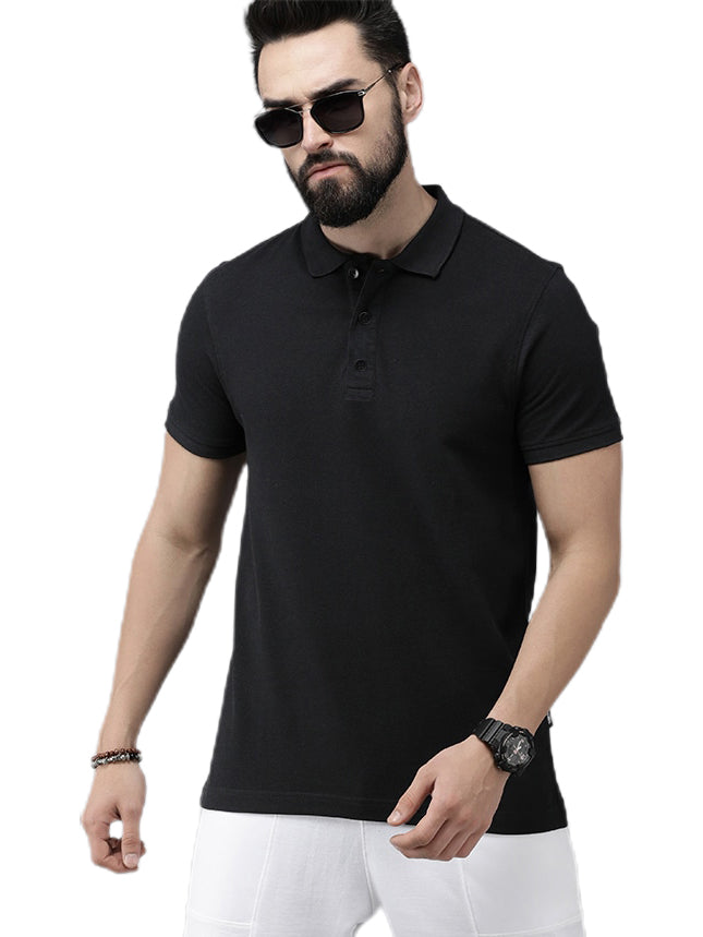 Newly Premium Polo Combo ( Pack Of 2 ) Tshirt By LazyChunks | Black Mist Blue