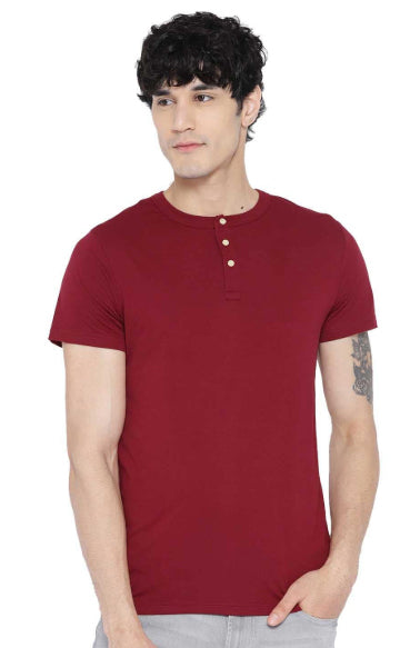 Regular Fit Men's Half Sleeve Cotton Henley T-Shirts Combo (Pack Of 2) by LazyChunks - Lazychunks.com