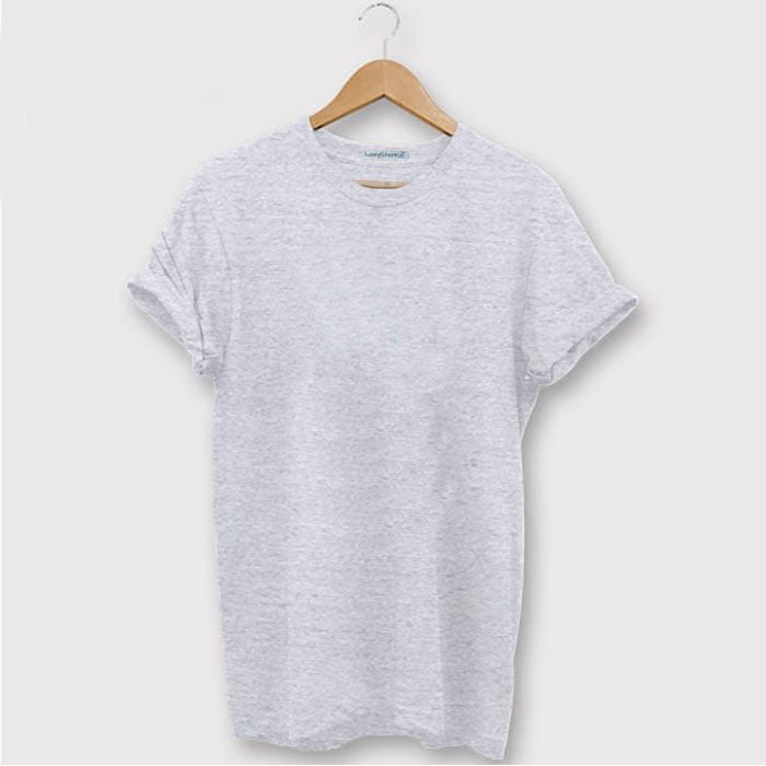 Melange Grey and Black Half sleeves Round Neck T Shirt Combo (Pack Of 2) by Lazychunks - Lazychunks.com