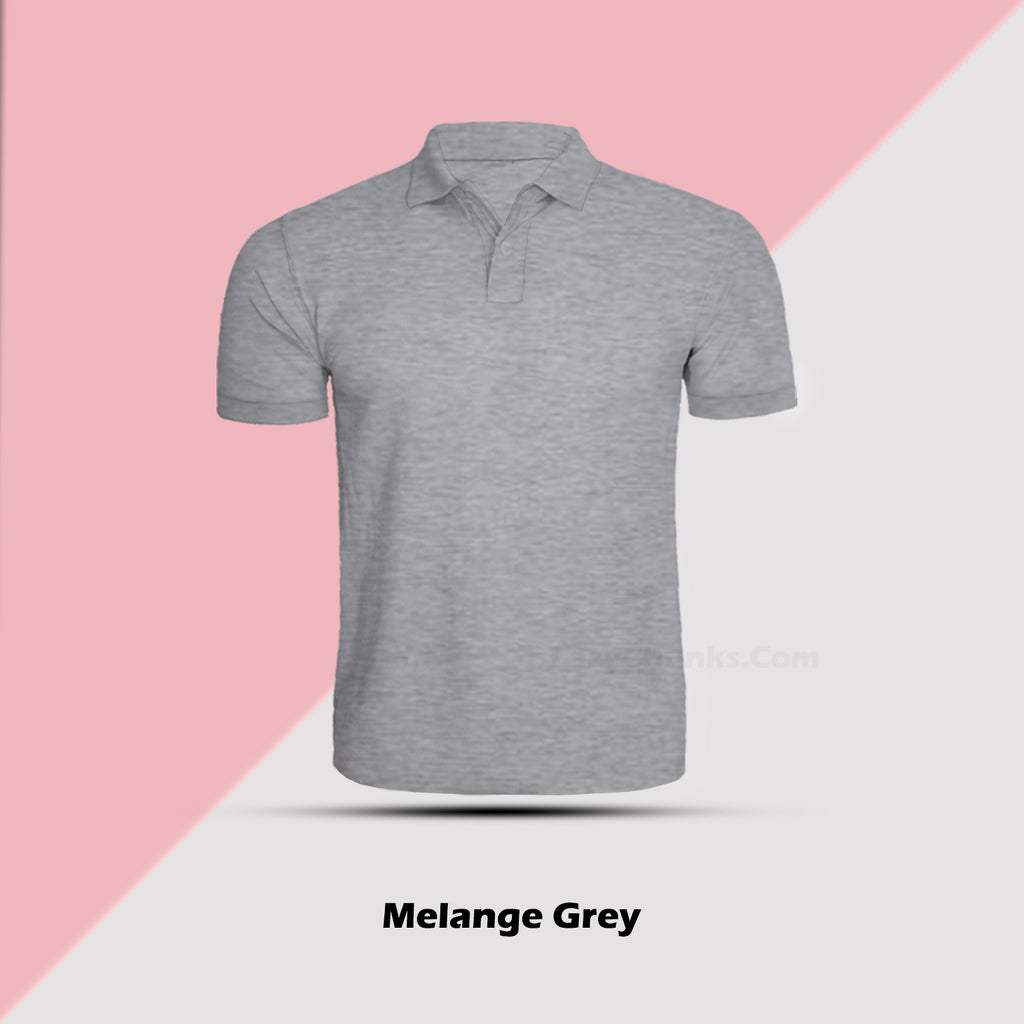 Melange Grey Polo T Shirt By Lazychunks