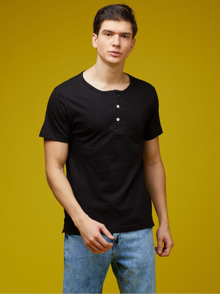 Regular Fit Men's Half Sleeve Henley Cotton T-Shirts Combo (Pack Of 4) by LazyChunks - Lazychunks.com