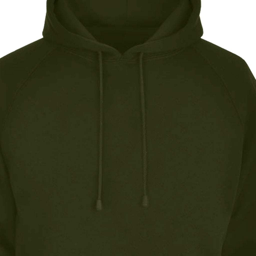 Men's Relaxed Fit Solid Olive Green Sweatshirt Kangaroo Hoodies By LazyChunks