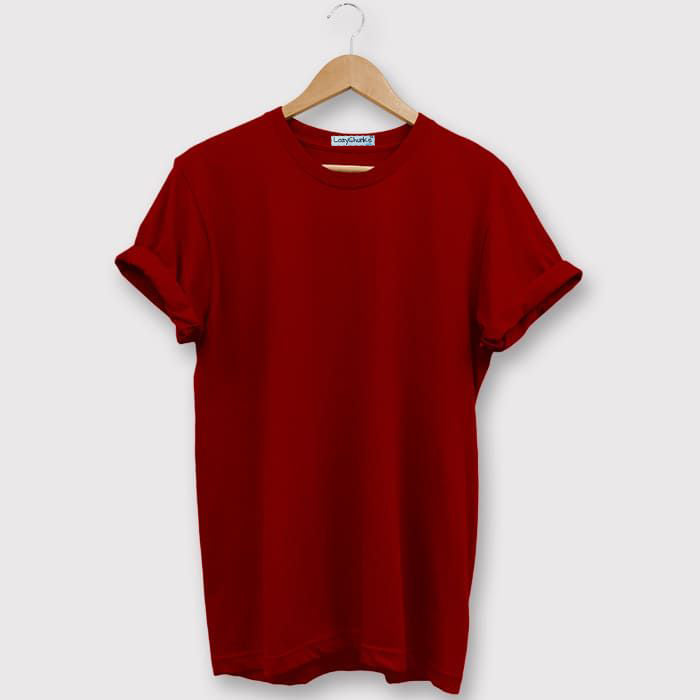 Yellow and Maroon Half sleeves Round Neck t shirt Combo (Pack Of 2) by Lazychunks - Lazychunks.com