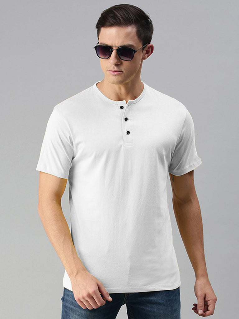 Regular Fit Men's Half Sleeve Henley Cotton T-Shirts Combo (Pack Of 4) by LazyChunks - Lazychunks.com