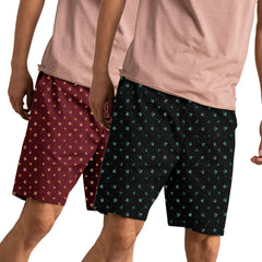 New Elegent Fashioninsta Printed Shorts For Men Combo By LazyChunks ( Pack of 2 )