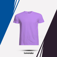 Round Neck Lavender Half Sleeves plain T-Shirt By LazyChunks