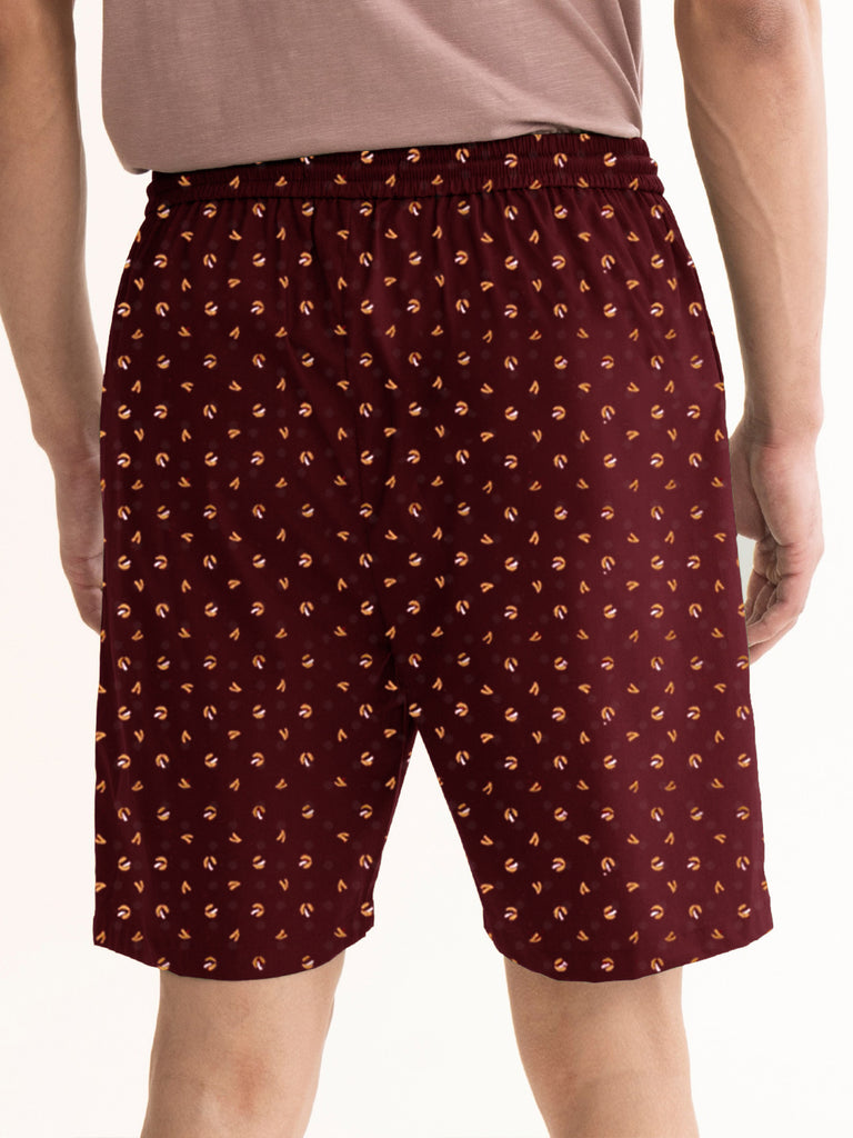 Men's Classic Printed Regular Fit Boxer Premium Shorts Combo (Pack Of 2 ) | Black Maroon | By LazyChunks