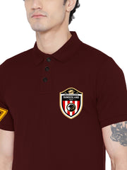 Lazychunks Printed Maroon Polo Tshirt For Men