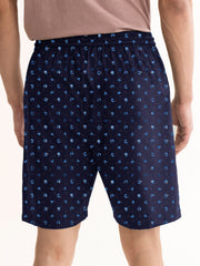Men's Classic Printed Regular Fit Boxer Premium Shorts Combo (Pack Of 2 ) | Black Navy Blue | By LazyChunks