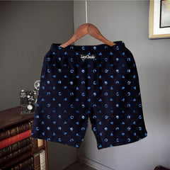 Men's Classic Printed Regular Fit Boxer Premium Shorts | Navy Blue | By LazyChunks