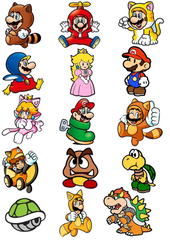 Lazychunks Printed Super Mario Characters Patches Combo Small for Clothes Jackets Pants Jeans Bags Multicolour Different Iron Patches.Pack of 15