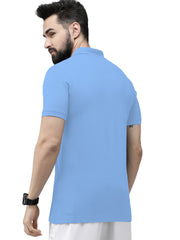 Stylish Mist Blue Polo Tshirt By LazyChunks | Premium Quality