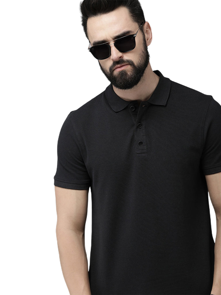 Newly Premium Polo Combo ( Pack Of 2 ) Tshirt By LazyChunks | Black Mist Blue