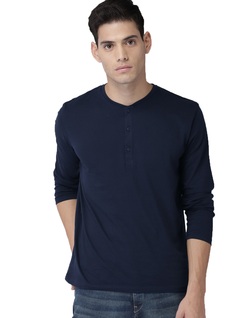 Henley Tshirt Combo Cotton T-Shirts (Pack Of 2) by Lazychunks