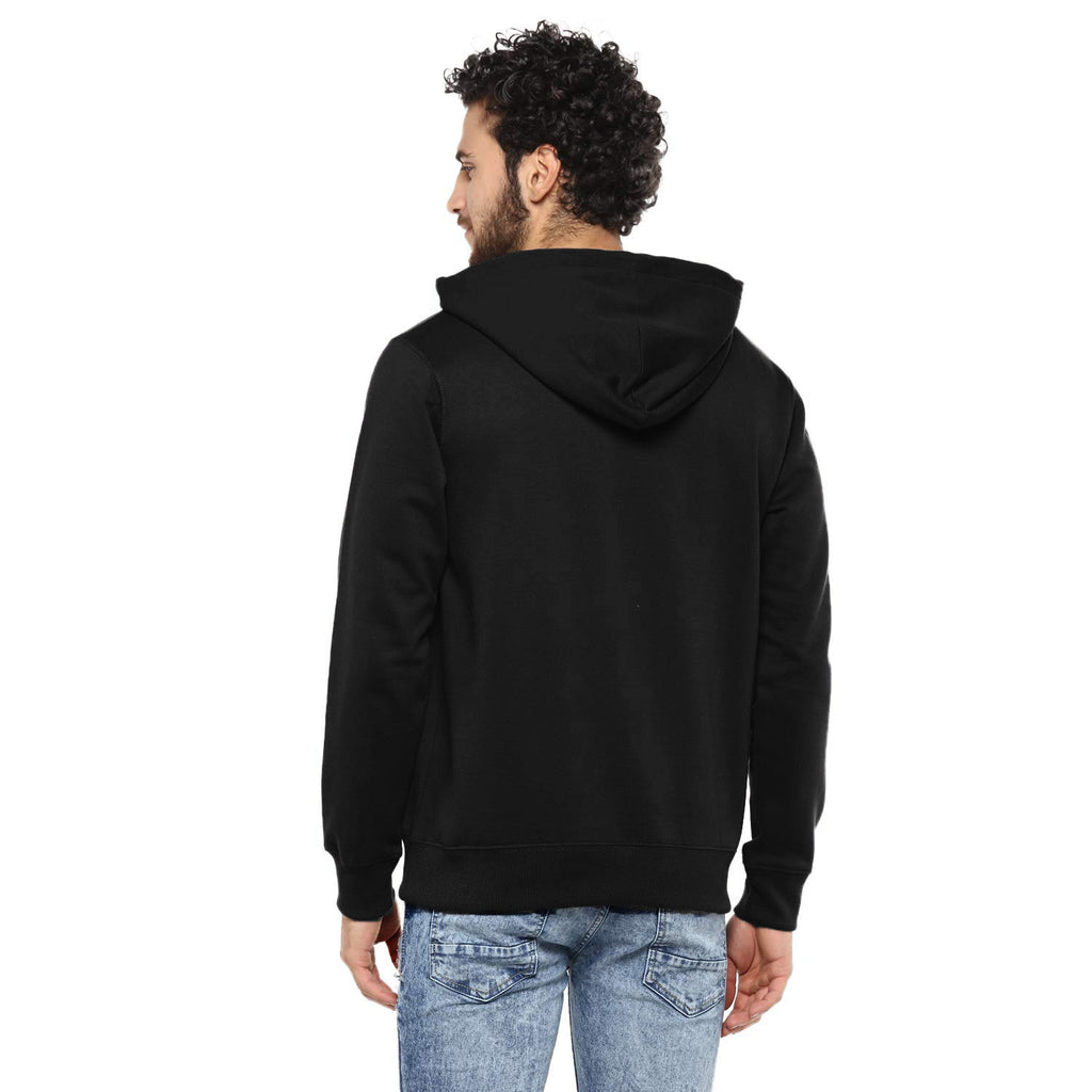 Hoodie Cotton Full Sleeve Black Kangaroo  Hoodie Jacket for Men by LAZYCHUNKS