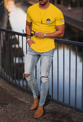 Trendy Printed Cotton Tshirt Half Sleeve Round Neck T Shirt, PATCH T Shirt For Man by LAZYCHUNKS - Lazychunks.com
