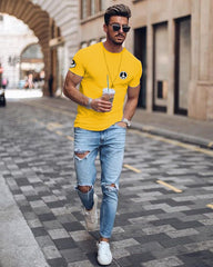 Cotton Trending Printed Tshirt Half Sleeve Round Neck T Shirt, T Shirt For Man by LAZYCHUNKS - Lazychunks.com