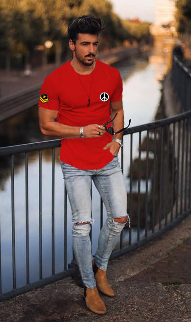 Cotton Trending Printed Tshirt Half Sleeve Round Neck T Shirt, T Shirt For Man by LAZYCHUNKS - Lazychunks.com