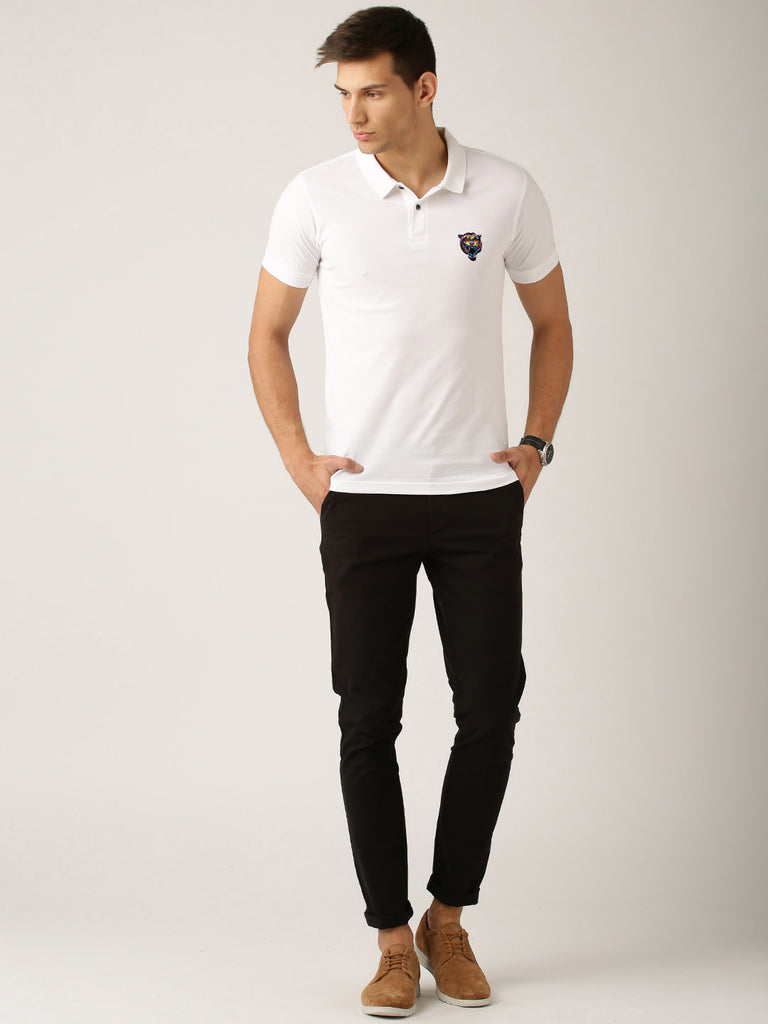 Printed Polo Collar Half sleeves t-shirt by Lazychunks