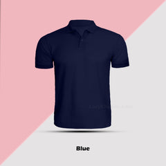 Navy Blue Polo T Shirt By Lazychunks