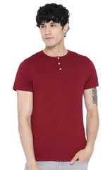 Regular Fit Men's Half Sleeve Henley Cotton T-Shirts Combo (Pack Of 4) by LazyChunks