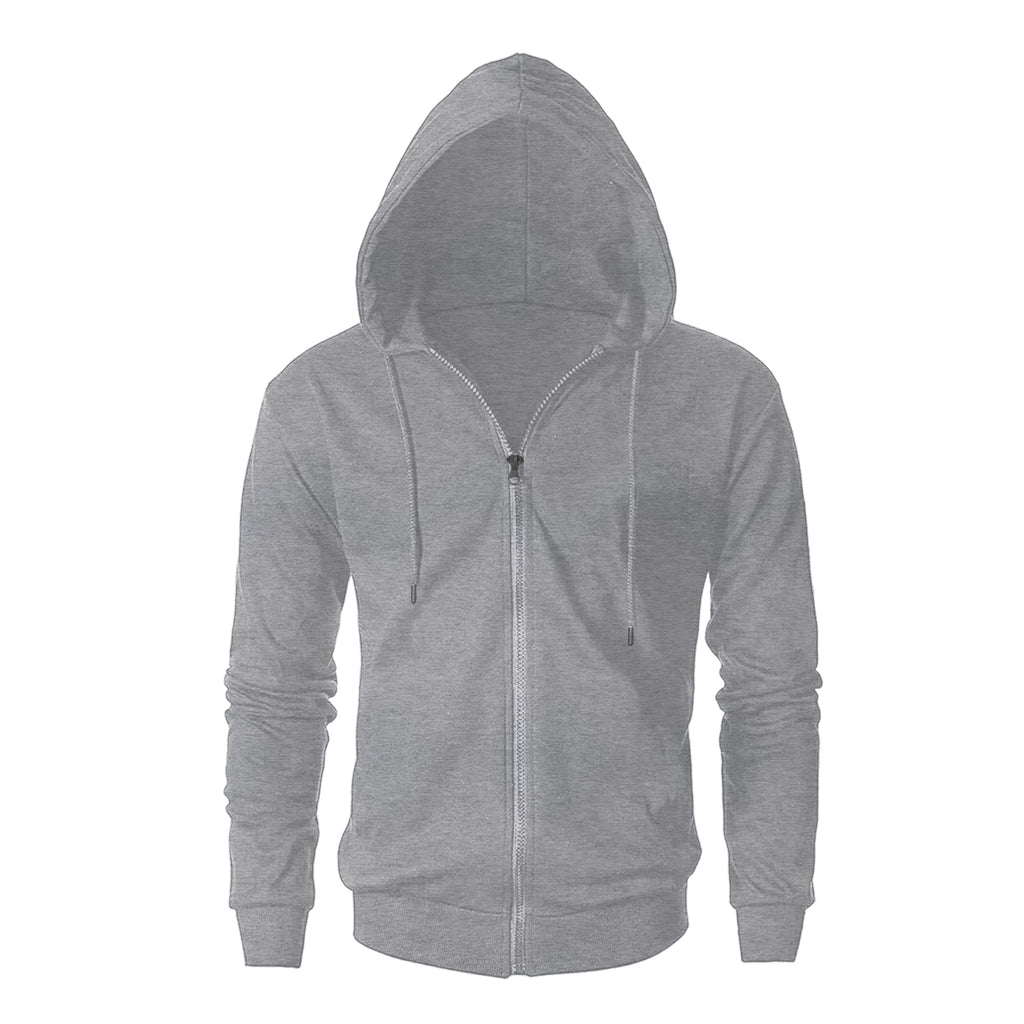 Solid Melange Grey Zipper Hoodies Jacket Sweatshirt For Men By LazyChunks
