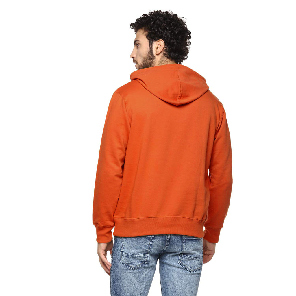 Hoodie Cotton Full Sleeve Orange Sweatshirt Hoodie Jacket for Men by LAZYCHUNKS