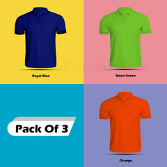 Polo Tshirt Combo (Pack Of 3) By Lazychunks (All Colors)