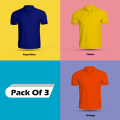 Polo Tshirt Combo (Pack Of 3) By Lazychunks (All Colors)
