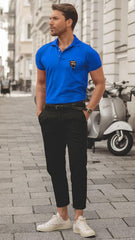 Printed Polo Collar Half sleeves t-shirt by Lazychunks - Lazychunks.com