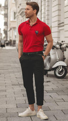 Printed Polo Collar Half sleeves t-shirt by Lazychunks - Lazychunks.com