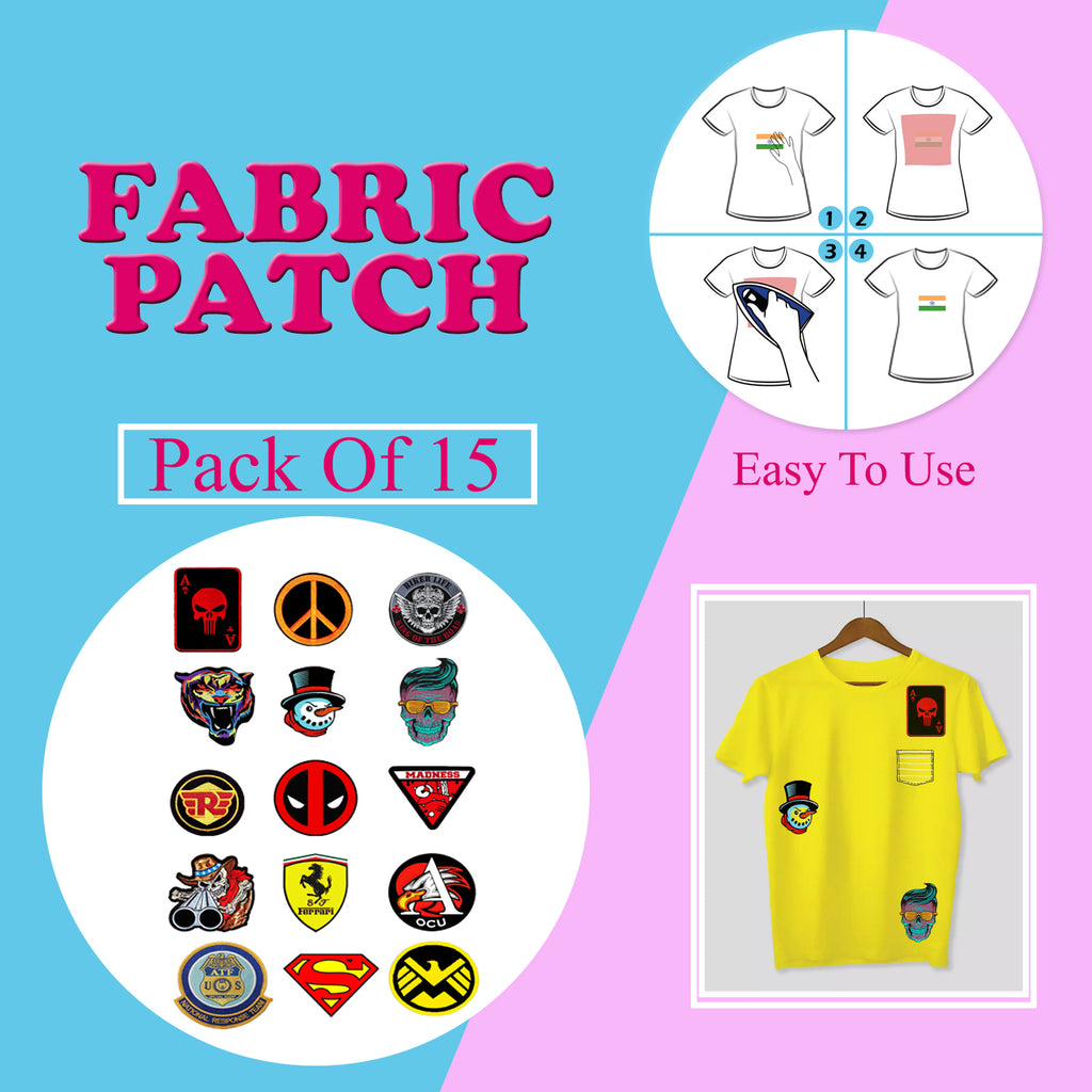 Printed (Multicolour Design) Iron Patches for Clothes By LazyChunks (P–