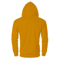 Cotton Blend Relaxed Fit Solid Yellow Sweatshirt Kangaroo Hoodies By LazyChunks