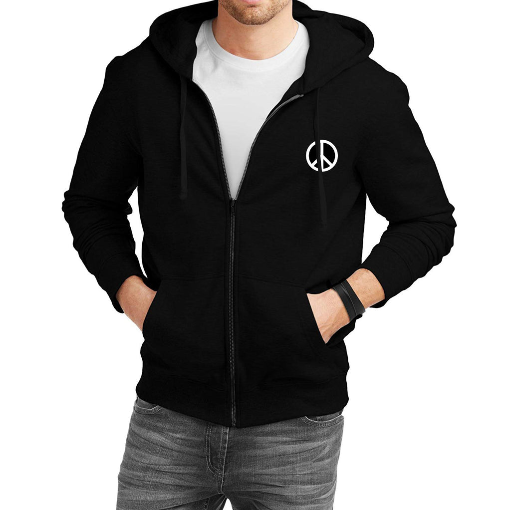 Cotton Full Sleeve Black Sweatshirt Zipper Hoodie Jacket for Men by LazyChunks - Lazychunks.com