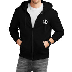 Cotton Full Sleeve Black Sweatshirt Zipper Hoodie Jacket for Men by LazyChunks - Lazychunks.com