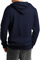 Cotton Full Sleeve Nave Blue Zipper Sweatshirt Hoodie Jacket for Men by LAZYCHUNKS