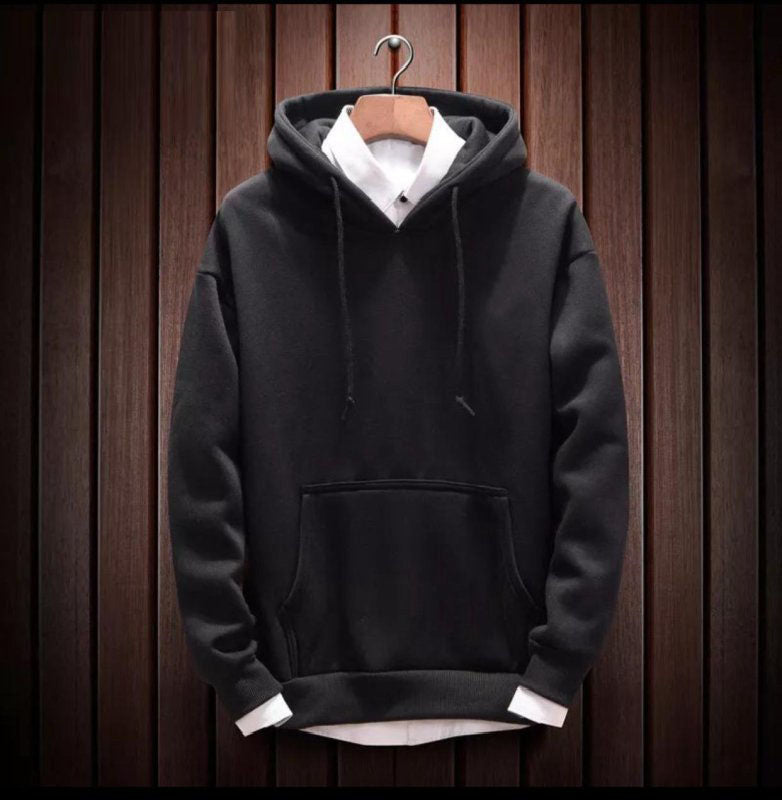 Cotton Full Sleeve black Kangaroo Sweatshirt Hoodie Jacket for Men LazyChunks