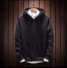 Cotton Full Sleeve black Kangaroo Sweatshirt Hoodie Jacket for Men LazyChunks