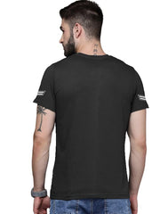 Black Trending Printed Cotton T Shirt For Men by LAZYCHUNKS