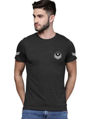 Black Trending Printed Cotton T Shirt For Men by LAZYCHUNKS