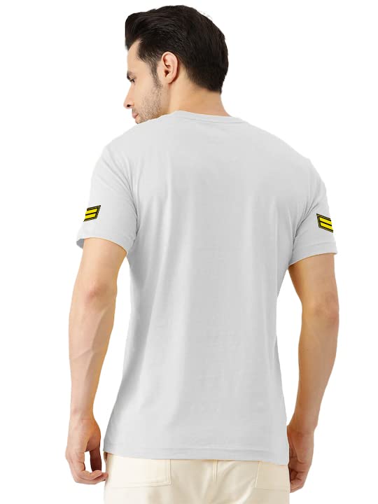 White Trending Printed Cotton T Shirt For Men by LAZYCHUNKS