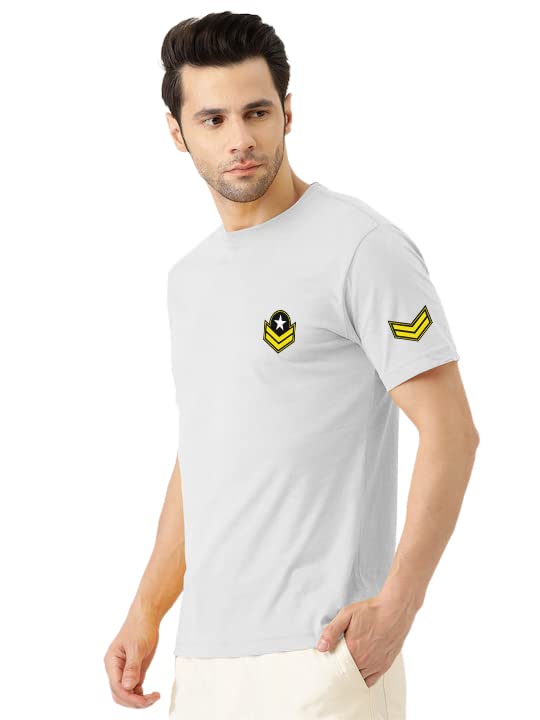 White Trending Printed Cotton T Shirt For Men by LAZYCHUNKS