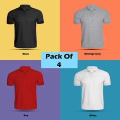 Polo Tshirt Combo (Pack of 4) By Lazychunks (All Colors)