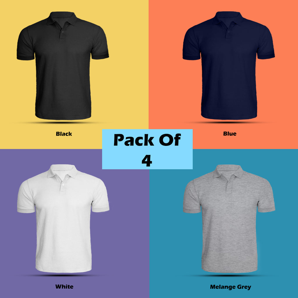 Polo Tshirt Combo (Pack of 4) By Lazychunks (All Colors)