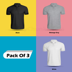 Polo Tshirt Combo (Pack Of 3) By Lazychunks (All Colors)