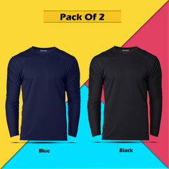 Round Neck Plain Full Sleeve T shirt For Men Combo (Pack Of 2) By LazyChunks (All Colors)