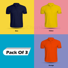 Polo Tshirt Combo (Pack Of 3) By Lazychunks (All Colors)