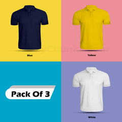 Polo Tshirt Combo (Pack Of 3) By Lazychunks (All Colors)